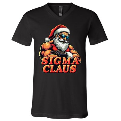 Funny Sigma Claus 2024 Christmas Santa Rizz Gift V-Neck T-Shirt