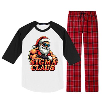 Funny Sigma Claus 2024 Christmas Santa Rizz Gift Raglan Sleeve Pajama Set