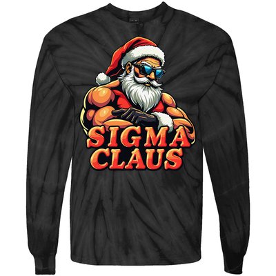 Funny Sigma Claus 2024 Christmas Santa Rizz Gift Tie-Dye Long Sleeve Shirt