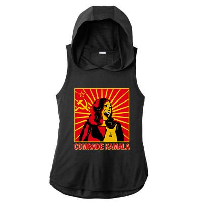 Fun Socialist Comrade Kamala Commie La Harris 2024 Kammunism Ladies PosiCharge Tri-Blend Wicking Draft Hoodie Tank