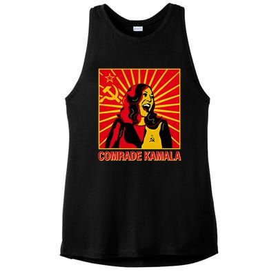 Fun Socialist Comrade Kamala Commie La Harris 2024 Kammunism Ladies PosiCharge Tri-Blend Wicking Tank