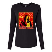 Fun Socialist Comrade Kamala Commie La Harris 2024 Kammunism Womens Cotton Relaxed Long Sleeve T-Shirt