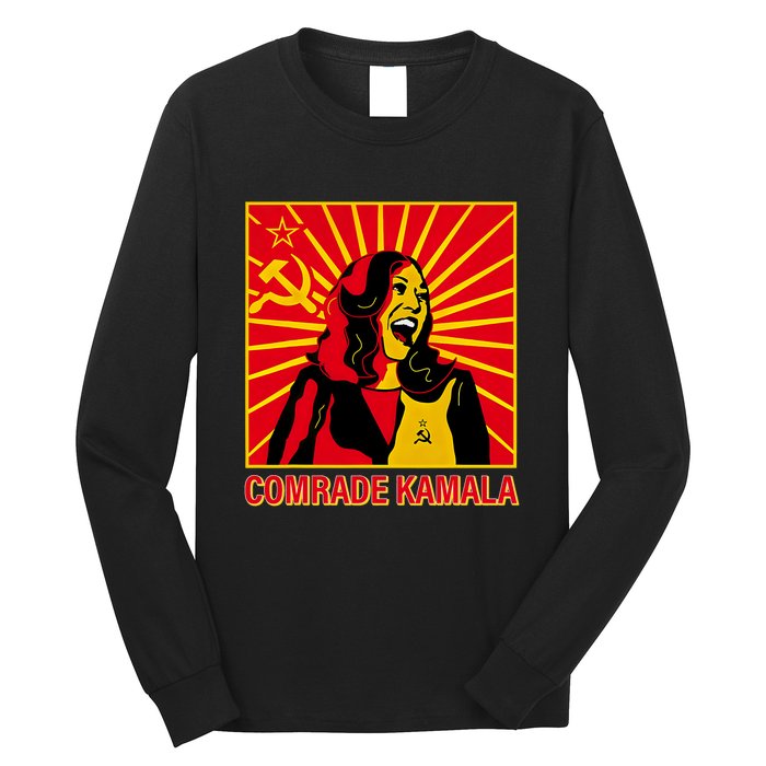 Fun Socialist Comrade Kamala Commie La Harris 2024 Kammunism Long Sleeve Shirt