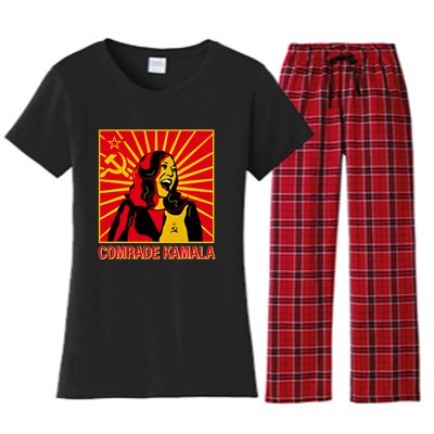 Fun Socialist Comrade Kamala Commie La Harris 2024 Kammunism Women's Flannel Pajama Set