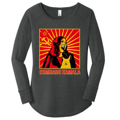 Fun Socialist Comrade Kamala Commie La Harris 2024 Kammunism Women's Perfect Tri Tunic Long Sleeve Shirt