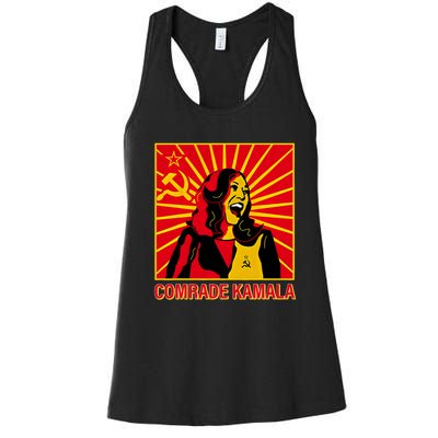 Fun Socialist Comrade Kamala Commie La Harris 2024 Kammunism Women's Racerback Tank