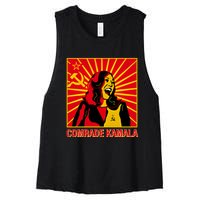 Fun Socialist Comrade Kamala Commie La Harris 2024 Kammunism Women's Racerback Cropped Tank