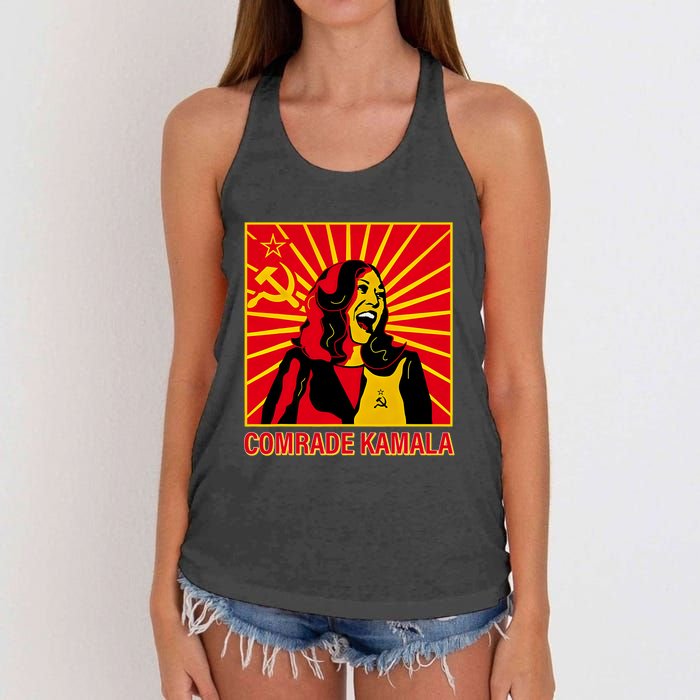 Fun Socialist Comrade Kamala Commie La Harris 2024 Kammunism Women's Knotted Racerback Tank