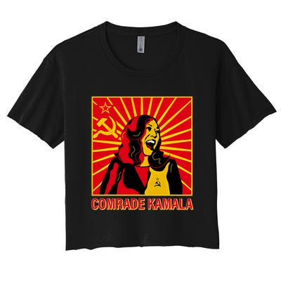 Fun Socialist Comrade Kamala Commie La Harris 2024 Kammunism Women's Crop Top Tee