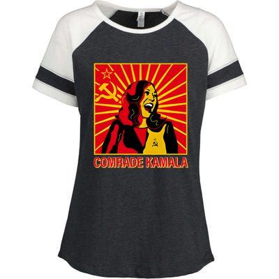 Fun Socialist Comrade Kamala Commie La Harris 2024 Kammunism Enza Ladies Jersey Colorblock Tee