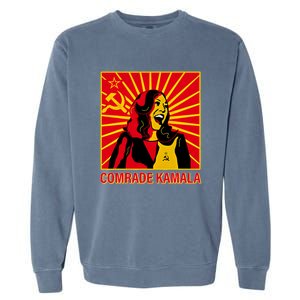 Fun Socialist Comrade Kamala Commie La Harris 2024 Kammunism Garment-Dyed Sweatshirt