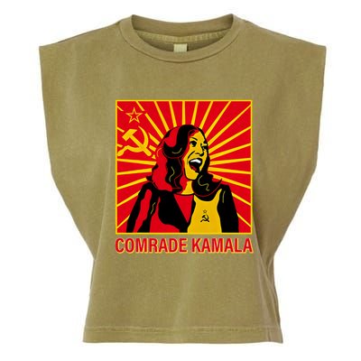 Fun Socialist Comrade Kamala Commie La Harris 2024 Kammunism Garment-Dyed Women's Muscle Tee