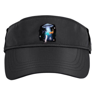 Funny Space Cats Abduction Whimsical Ufo Design Adult Drive Performance Visor