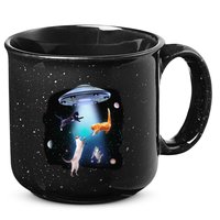 Funny Space Cats Abduction Whimsical Ufo Design 15oz Campfire Ceramic Mug