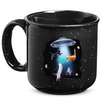 Funny Space Cats Abduction Whimsical Ufo Design 15oz Campfire Ceramic Mug