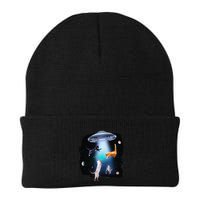 Funny Space Cats Abduction Whimsical Ufo Design Beanie