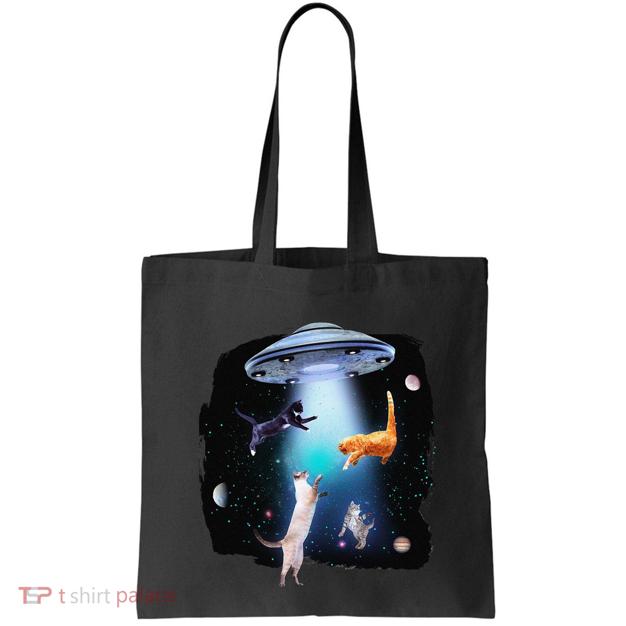 Funny Space Cats Abduction Whimsical Ufo Design Bag