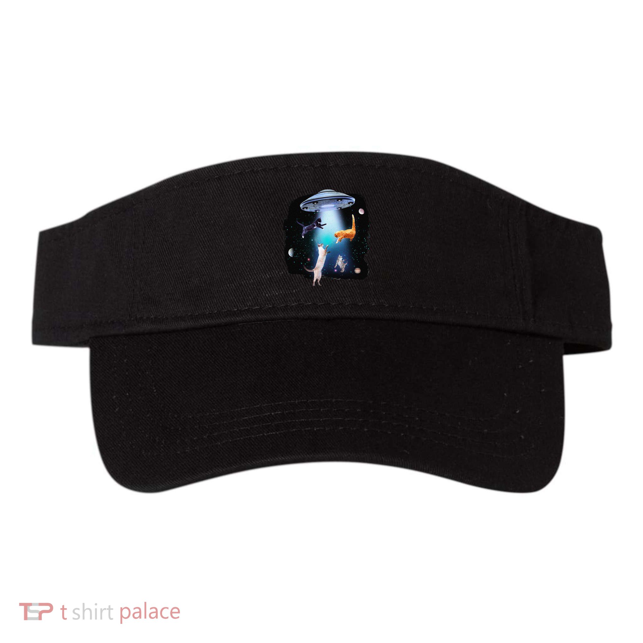 Funny Space Cats Abduction Whimsical Ufo Design Visor