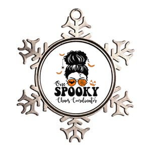 Funny Spooky Chaos Coordinator Messy Bun Halloween Metallic Star Ornament