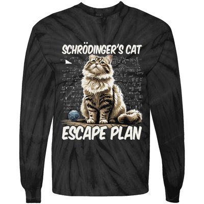 Funny SchröDingerS Cat Science .Png Tie-Dye Long Sleeve Shirt