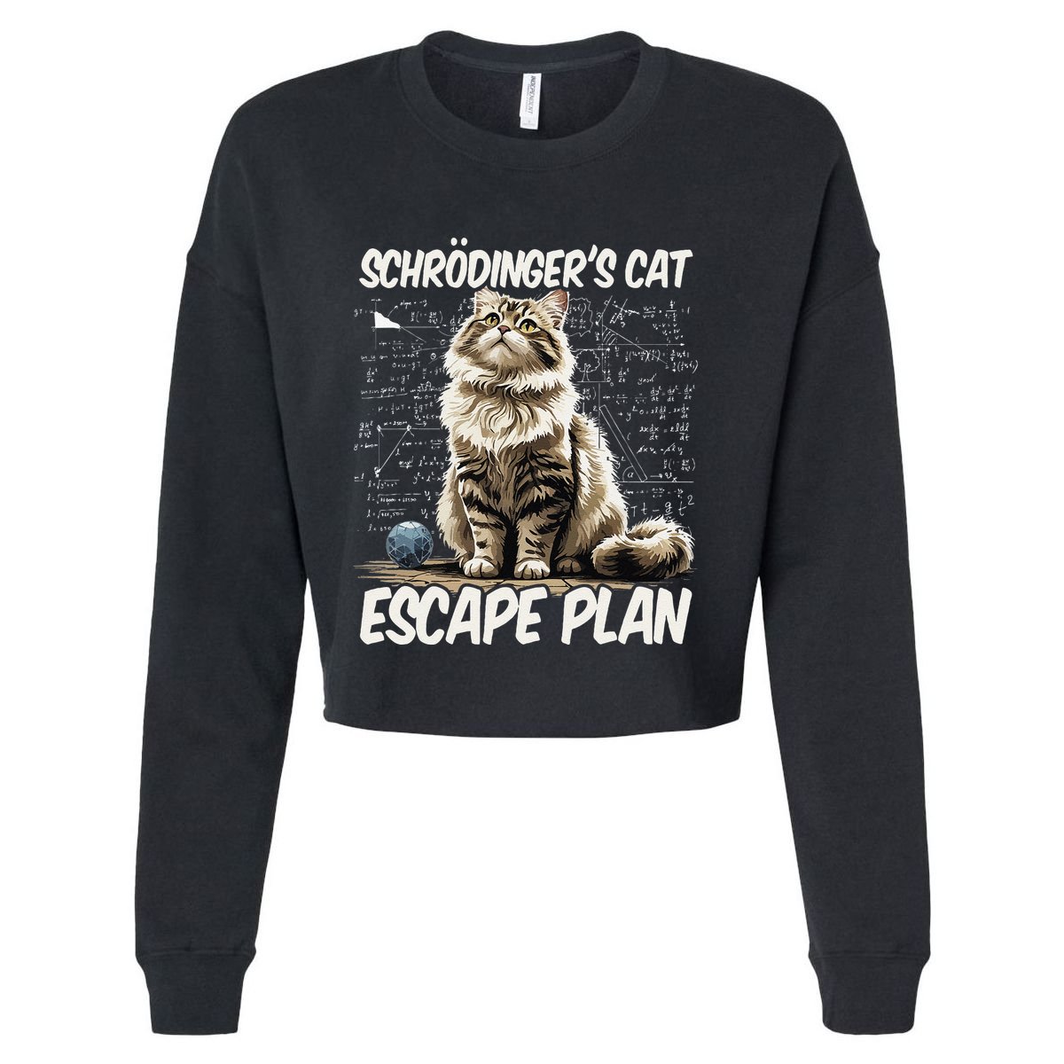 Funny SchröDingerS Cat Science .Png Cropped Pullover Crew