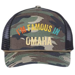 Funny Saying City Pride IM Famous In Omaha Retro Rope Trucker Hat Cap