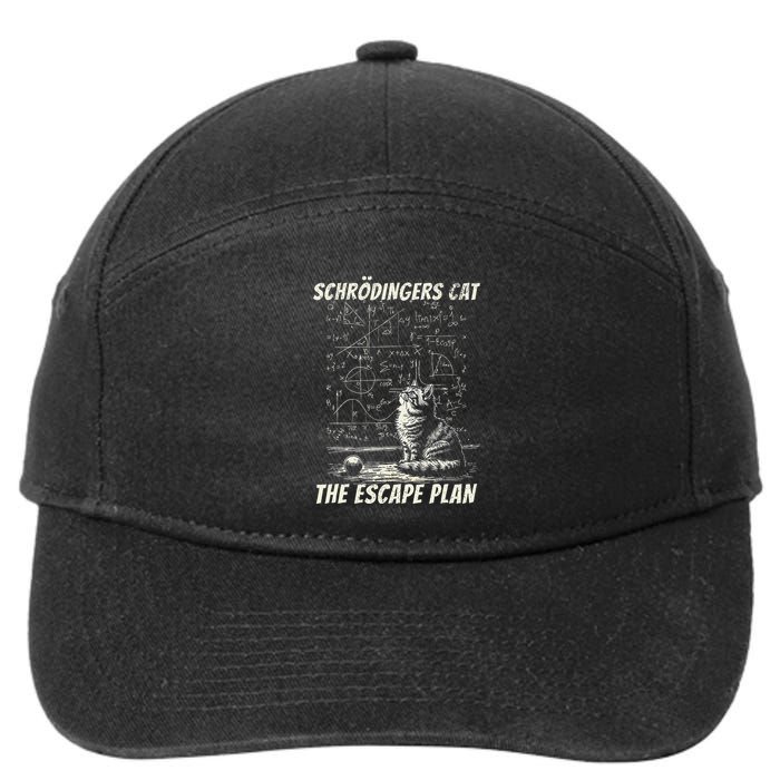 Funny SchröDingerS Cat Escape Plan Science Design 7-Panel Snapback Hat