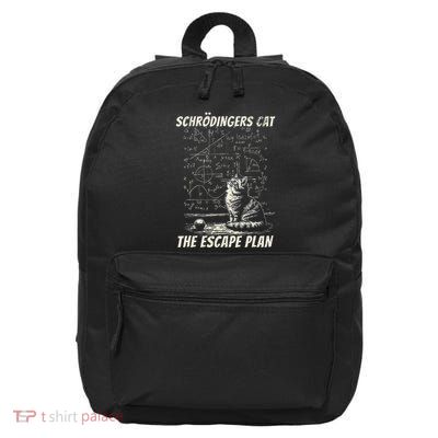 Funny SchröDingerS Cat Escape Plan Science Design 16 in Basic Backpack