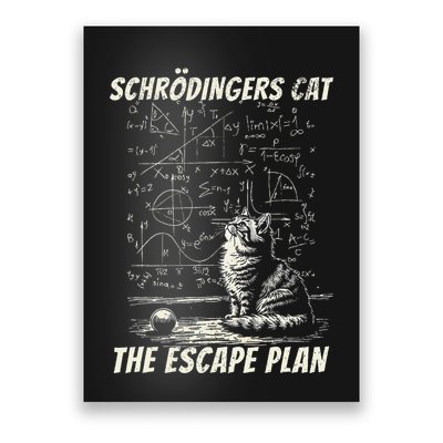 Funny SchröDingerS Cat Escape Plan Science Design Poster