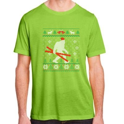 Funny Skiing Cute Bigfoot Ugly Christmas Gift Adult ChromaSoft Performance T-Shirt