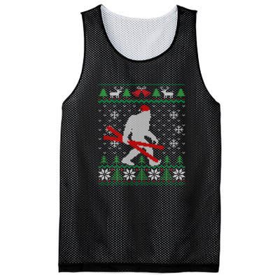 Funny Skiing Cute Bigfoot Ugly Christmas Gift Mesh Reversible Basketball Jersey Tank