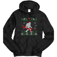 Funny Skiing Cute Bigfoot Ugly Christmas Gift Tie Dye Hoodie