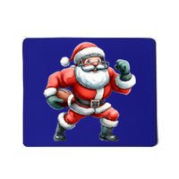 Football Santa Christmas Funny Santa Playing Football Xmas Gift Mousepad