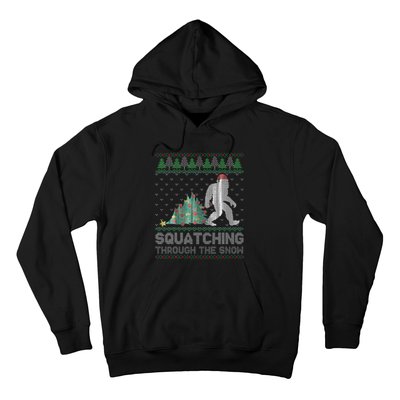 Funny Sasquatch Christmas Squatching Bigfoot Xmas Sweater Hoodie