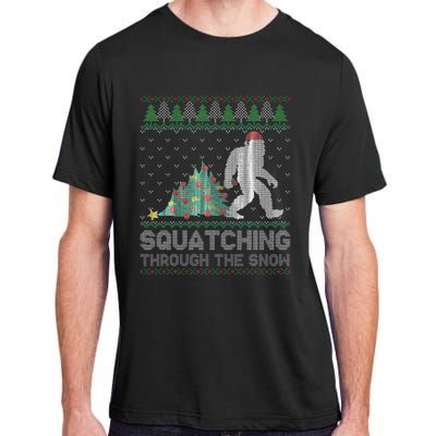 Funny Sasquatch Christmas Squatching Bigfoot Xmas Sweater Adult ChromaSoft Performance T-Shirt