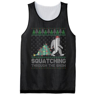 Funny Sasquatch Christmas Squatching Bigfoot Xmas Sweater Mesh Reversible Basketball Jersey Tank