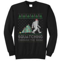 Funny Sasquatch Christmas Squatching Bigfoot Xmas Sweater Tall Sweatshirt