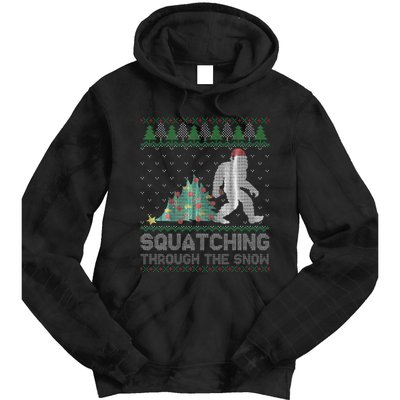 Funny Sasquatch Christmas Squatching Bigfoot Xmas Sweater Tie Dye Hoodie