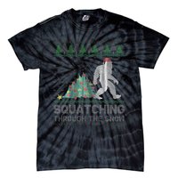 Funny Sasquatch Christmas Squatching Bigfoot Xmas Sweater Tie-Dye T-Shirt