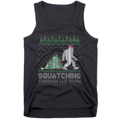 Funny Sasquatch Christmas Squatching Bigfoot Xmas Sweater Tank Top