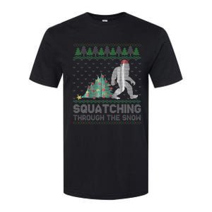 Funny Sasquatch Christmas Squatching Bigfoot Xmas Sweater Softstyle® CVC T-Shirt