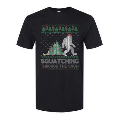 Funny Sasquatch Christmas Squatching Bigfoot Xmas Sweater Softstyle CVC T-Shirt