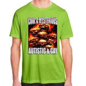 Funny Saying Cool & Mysterious Autistic & Gay Skeleton Meme Adult ChromaSoft Performance T-Shirt