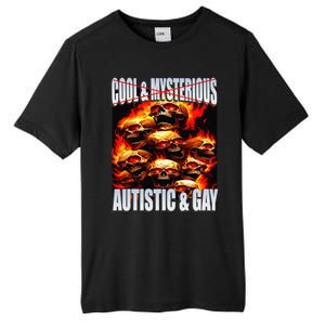 Funny Saying Cool & Mysterious Autistic & Gay Skeleton Meme Tall Fusion ChromaSoft Performance T-Shirt