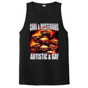 Funny Saying Cool & Mysterious Autistic & Gay Skeleton Meme PosiCharge Competitor Tank