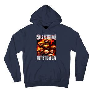 Funny Saying Cool & Mysterious Autistic & Gay Skeleton Meme Tall Hoodie