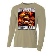 Funny Saying Cool & Mysterious Autistic & Gay Skeleton Meme Cooling Performance Long Sleeve Crew