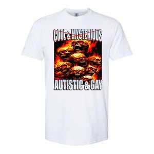 Funny Saying Cool & Mysterious Autistic & Gay Skeleton Meme Softstyle CVC T-Shirt