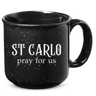 Funny St Carlo Pray For Us Catholic Millenial Saint 15oz Campfire Ceramic Mug