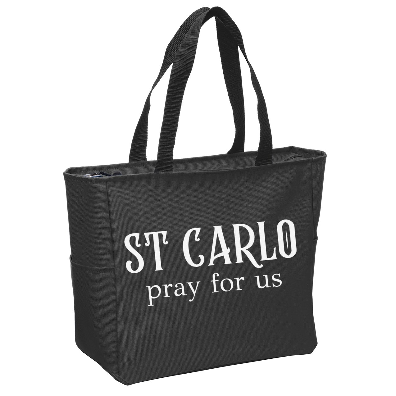 Funny St Carlo Pray For Us Catholic Millenial Saint Zip Tote Bag